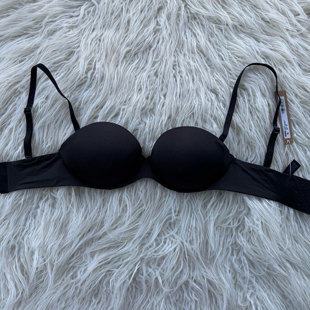 Skims Ultimate Push Up Strapless Bra Onyx Size 30D